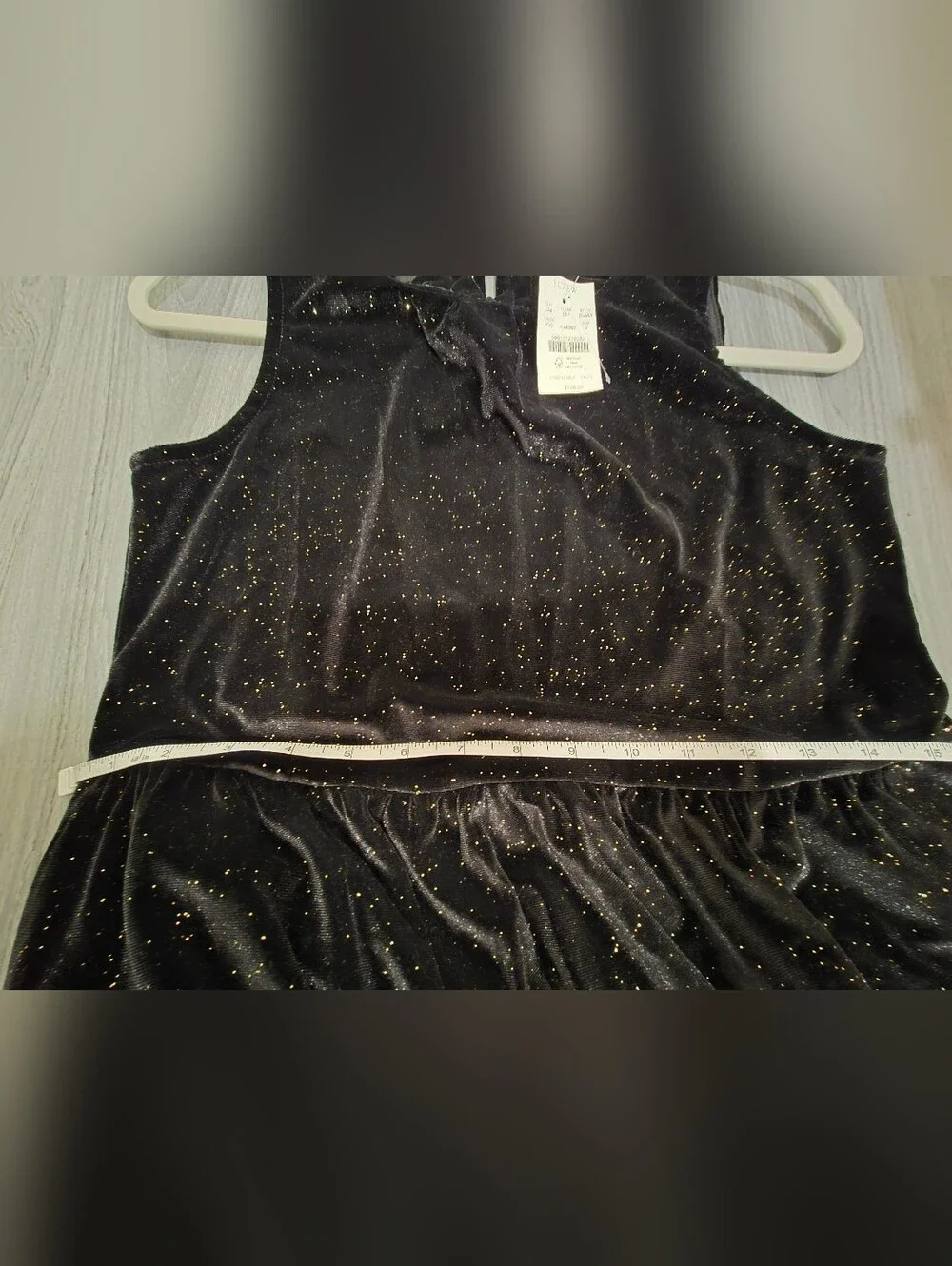 NWT J. Crew Tiered Velvet Midi Dress Women SZ4 Black Shimmer Ruffle Neck BV968